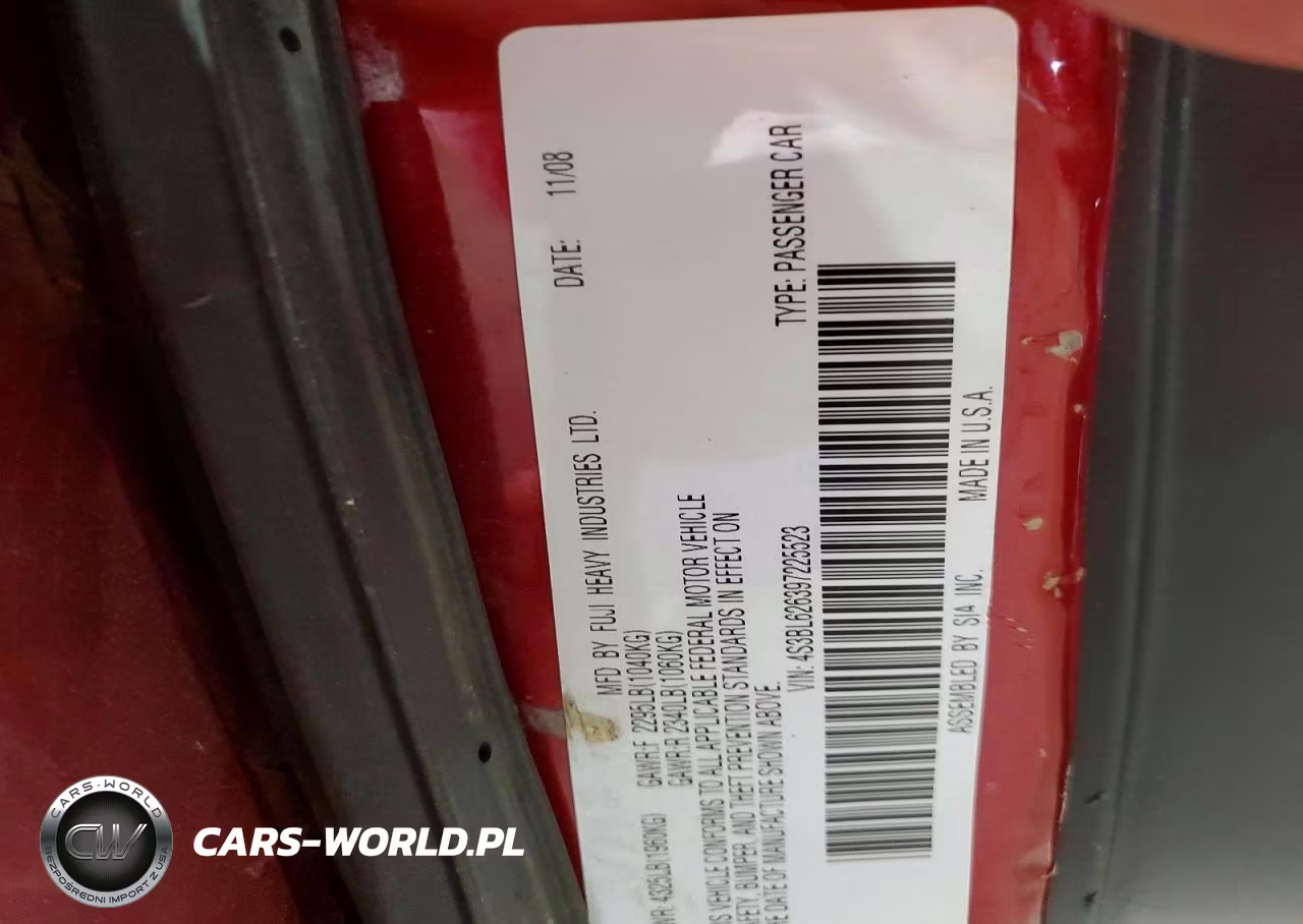 2009 Subaru Legacy 2.5I Limited VIN:4S3BL626397225523 - 12