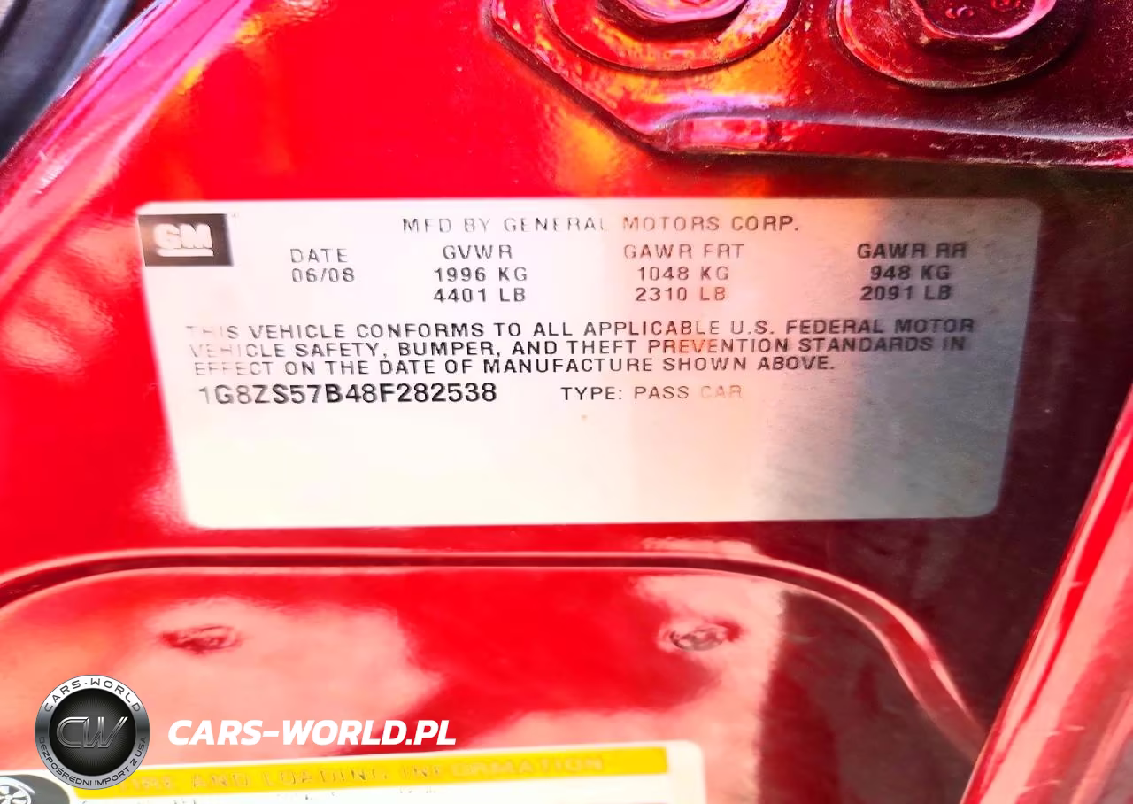 2008 Saturn Aura Xe VIN:1G8ZS57B48F282538 - 12