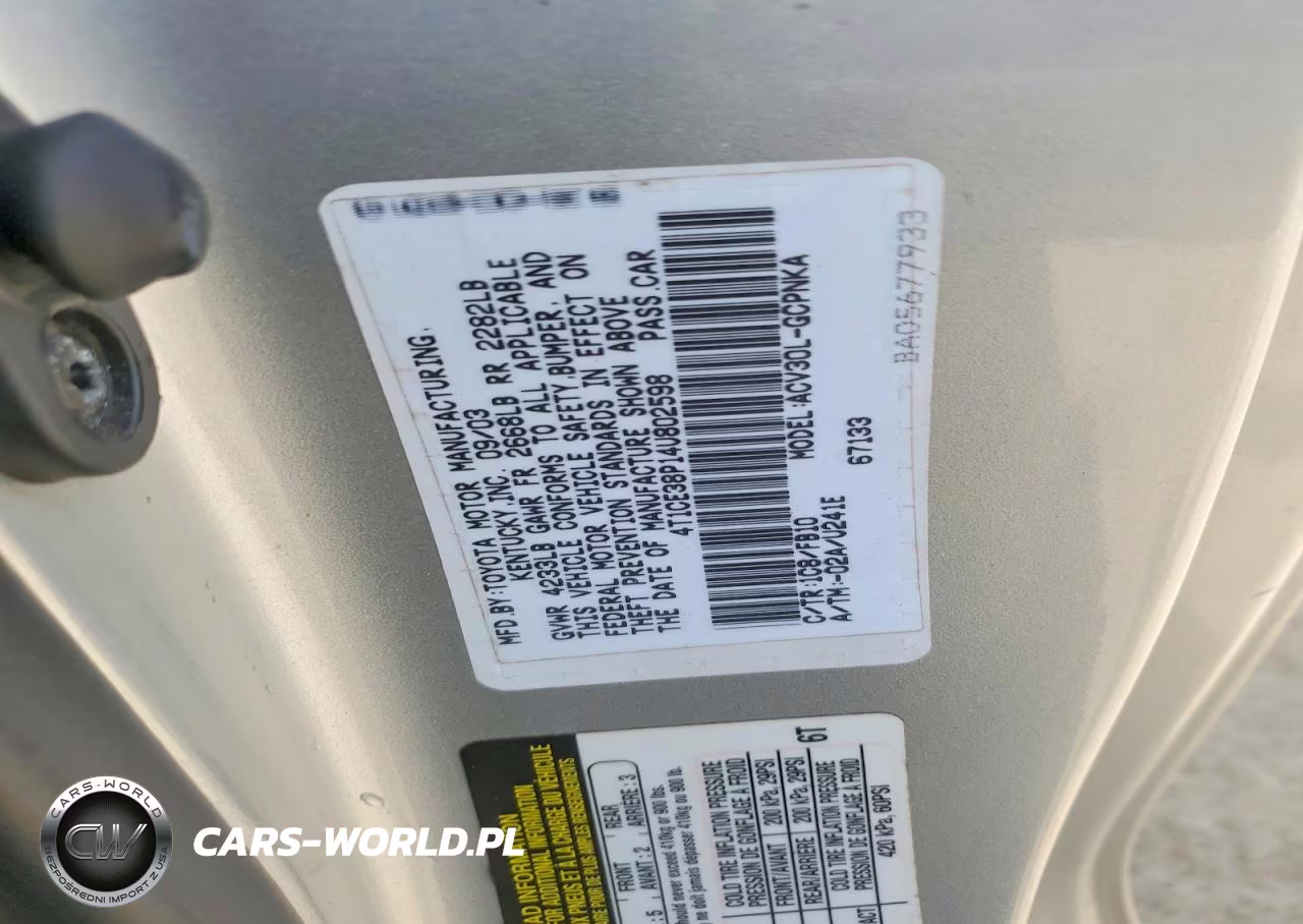 2004 Toyota Camry Solara Se VIN:4T1CE38P14U802598 - 12