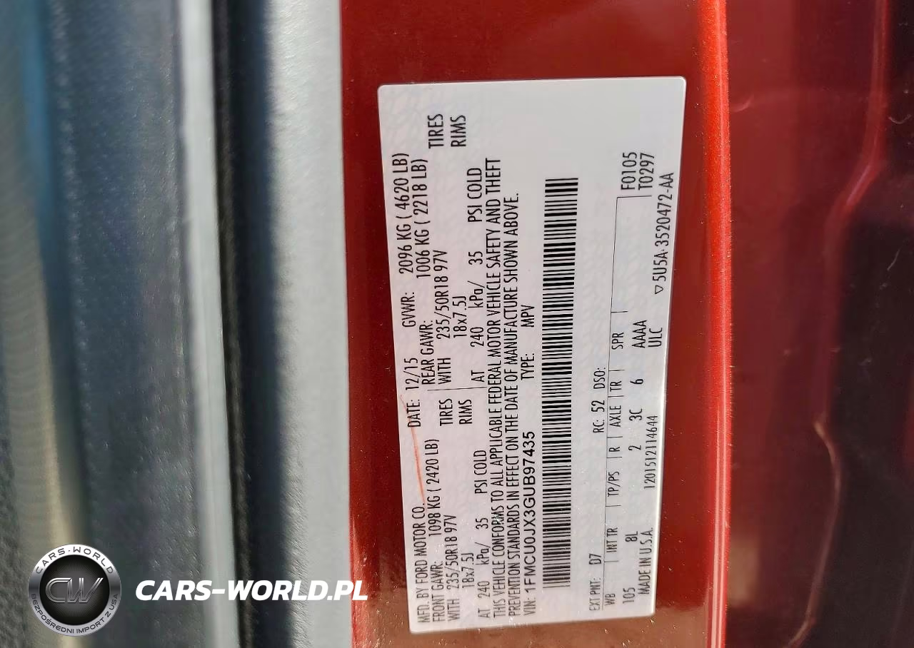 2016 Ford Escape Titanium VIN:1FMCU0JX3GUB97435 - 13