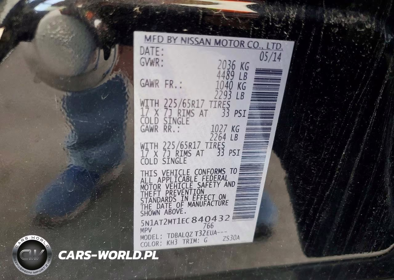 2014 Nissan Rogue Sv VIN:5N1AT2MT1EC840432 - 13