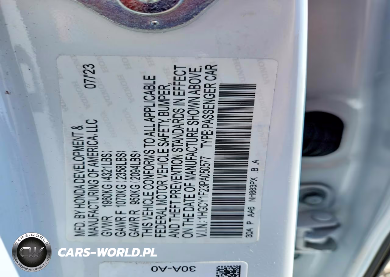 2023 Honda Accord Lx VIN:1HGCY1F23PA050577 - 12