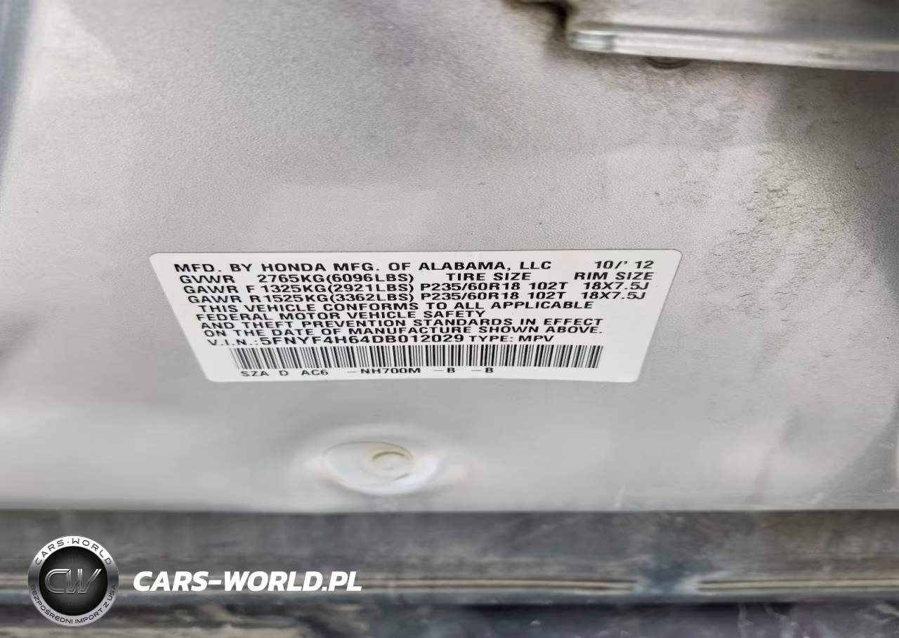 2013 Honda Pilot Exl VIN:5FNYF4H64DB012029 - 13