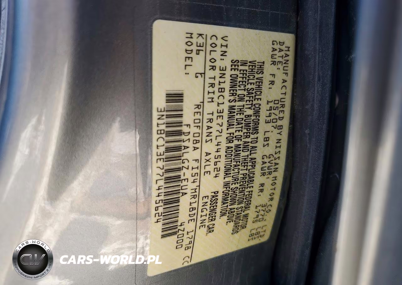 2007 Nissan Versa 1.8 S VIN:3N1BC13E77L445624 - 12