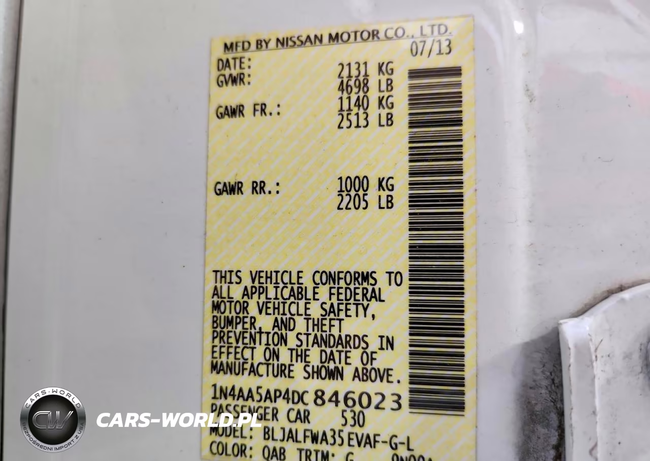 2013 Nissan Maxima 3.5 S VIN:1N4AA5AP4DC846023 - 12