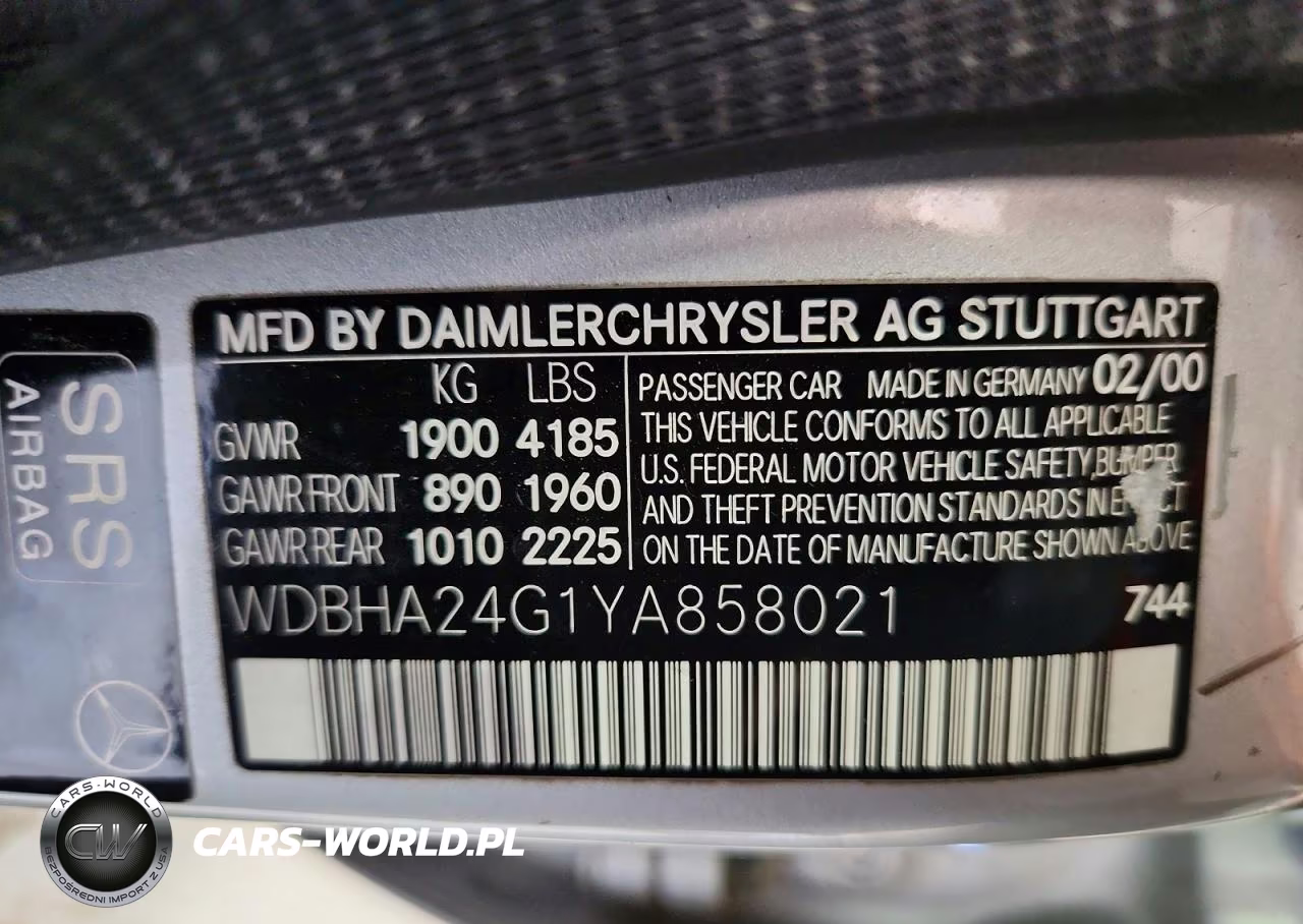 2000 Mercedes-Benz C 230 VIN:WDBHA24G1YA858021 - 12