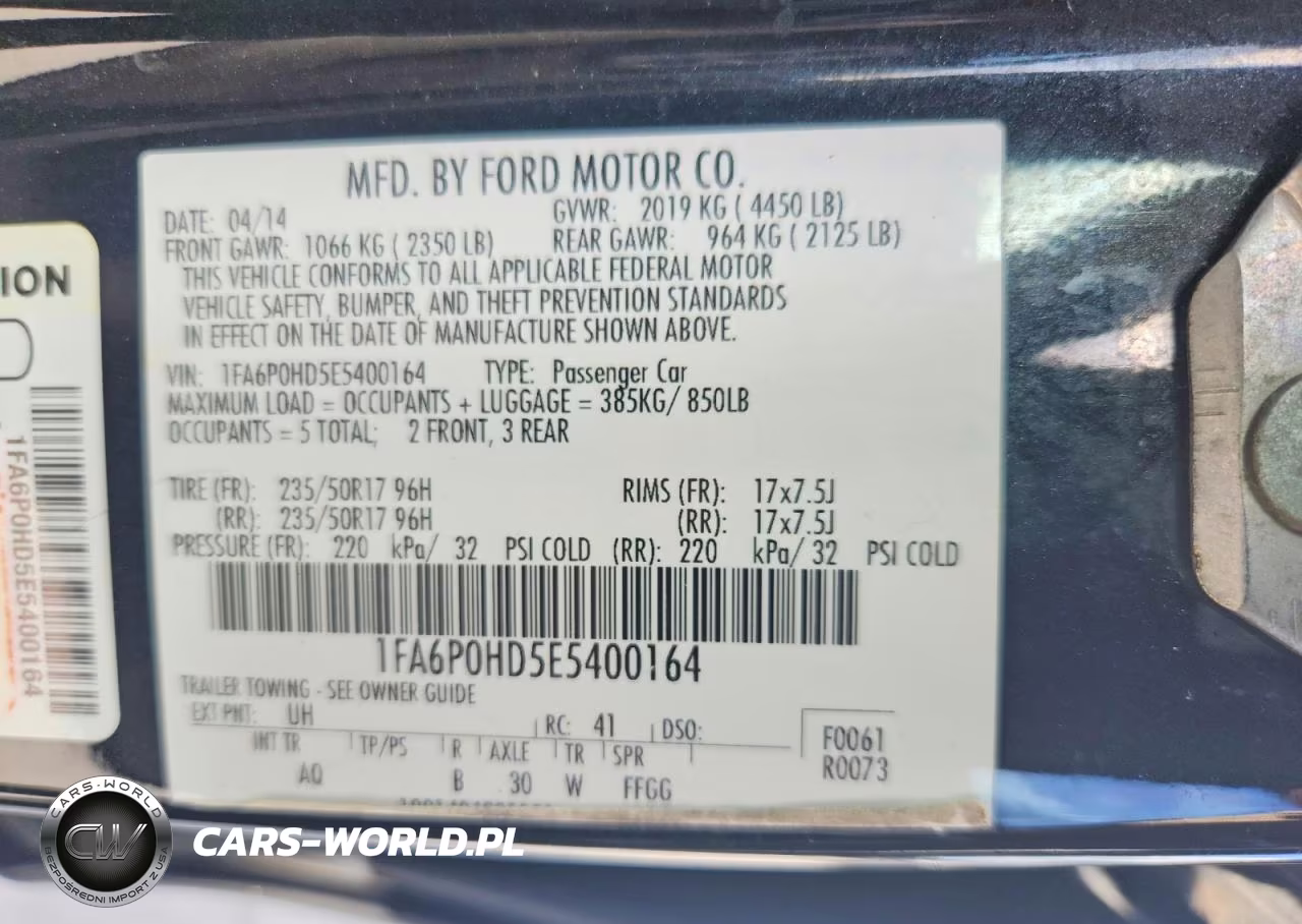 2014 Ford Fusion Se VIN:1FA6P0HD5E5400164 - 12