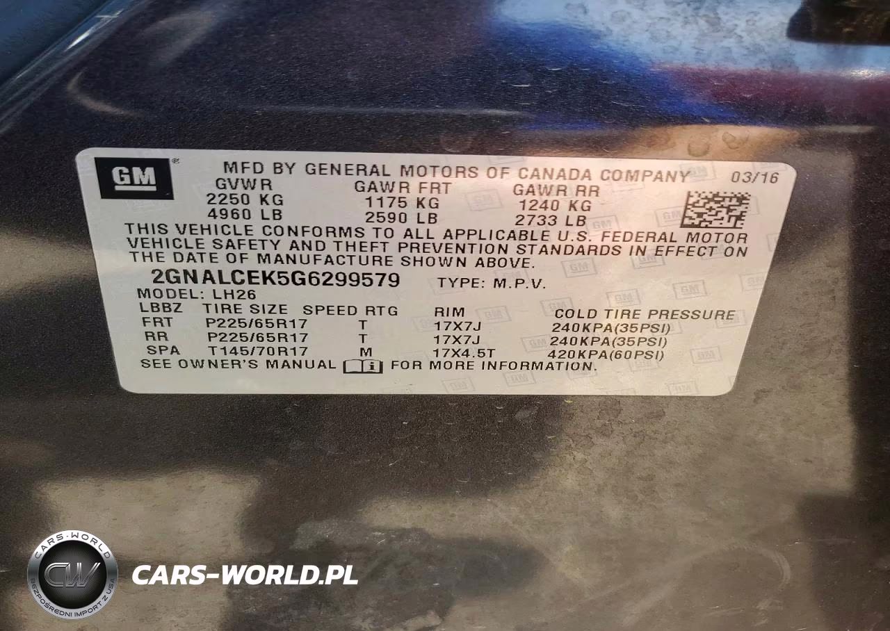 2016 Chev Equinox VIN:2GNALCEK5G6299579 - 13