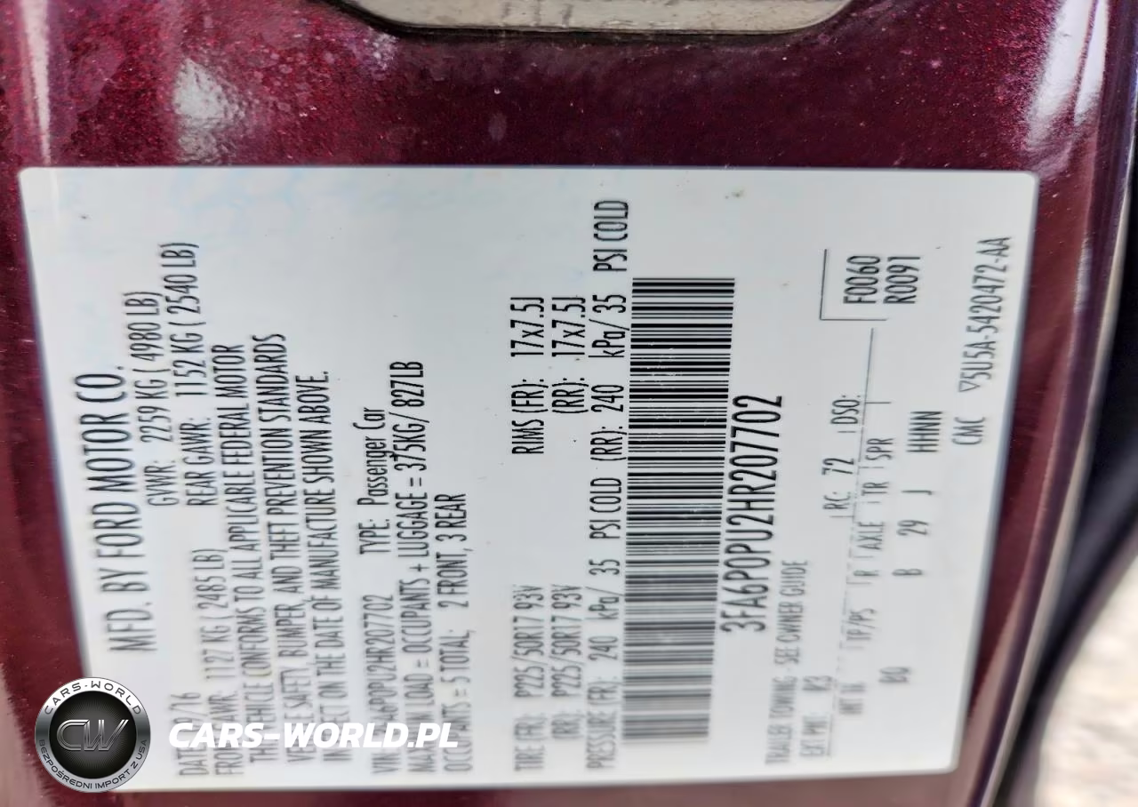 2017 Ford Fusion Se Phev VIN:3FA6P0PU2HR207702 - 12
