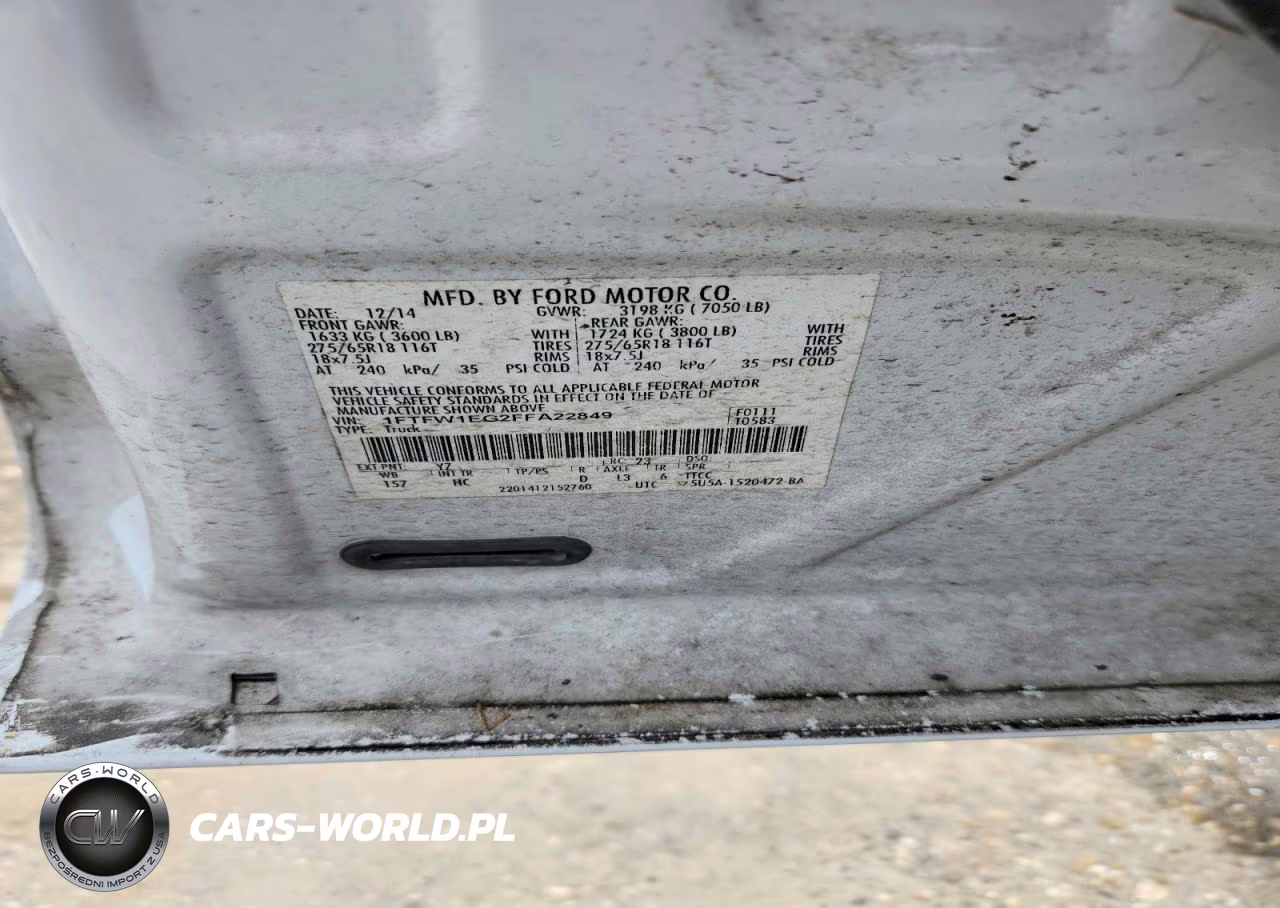 2015 Ford F150 Supercrew VIN:1FTFW1EG2FFA22849 - 12