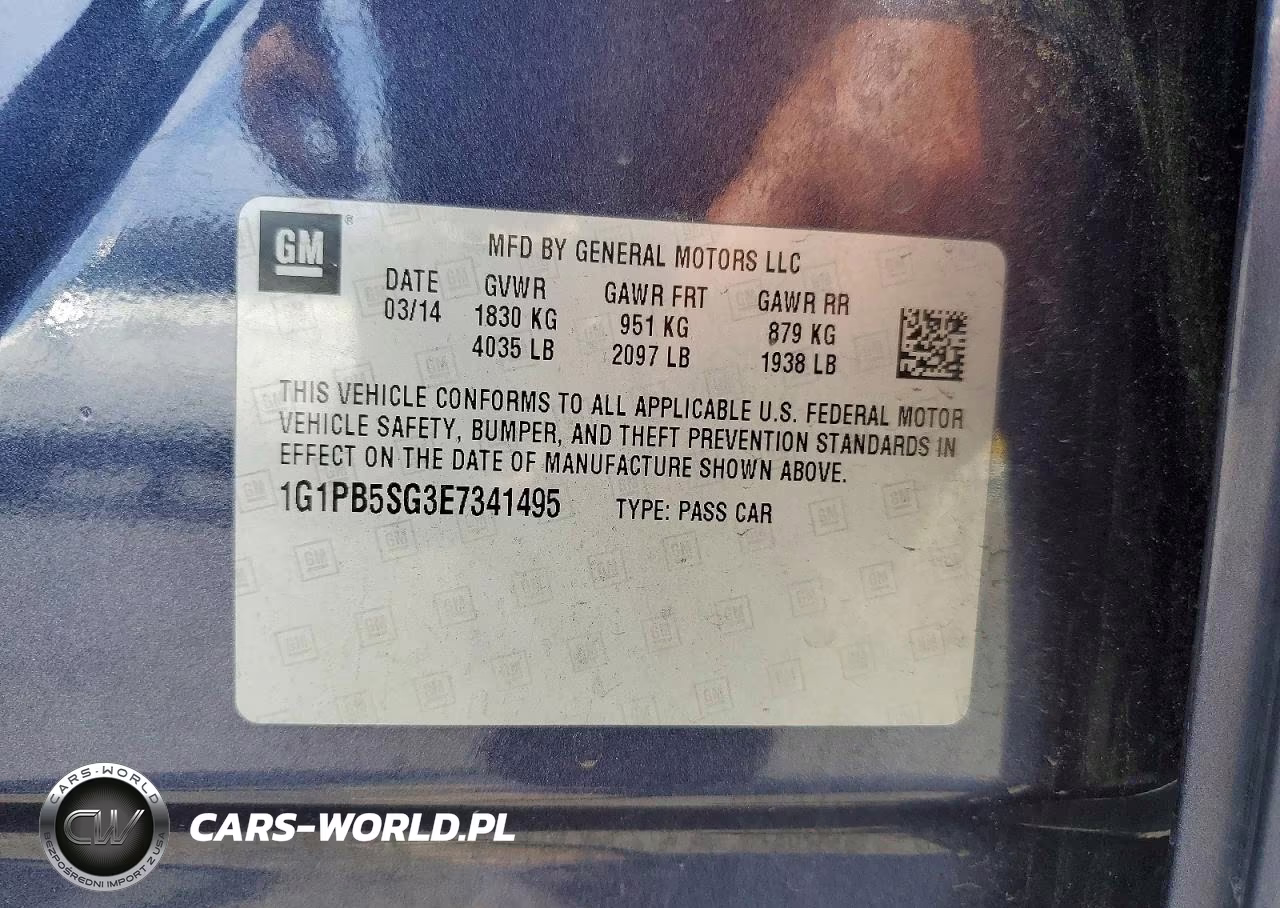 2014 Chevrolet Cruze Ls VIN:1G1PB5SG3E7341495 - 12