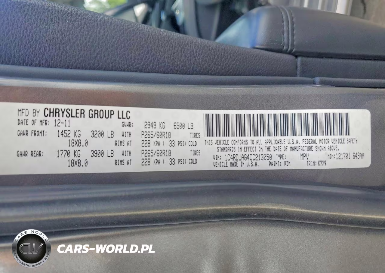 2012 Dodge Durango Sxt VIN:1C4RDJAG4CC213050 - 12