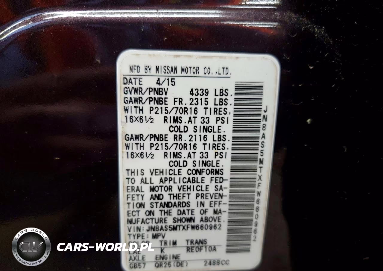 2015 Nissan Rogue Select S VIN:JN8AS5MTXFW660962 - 13