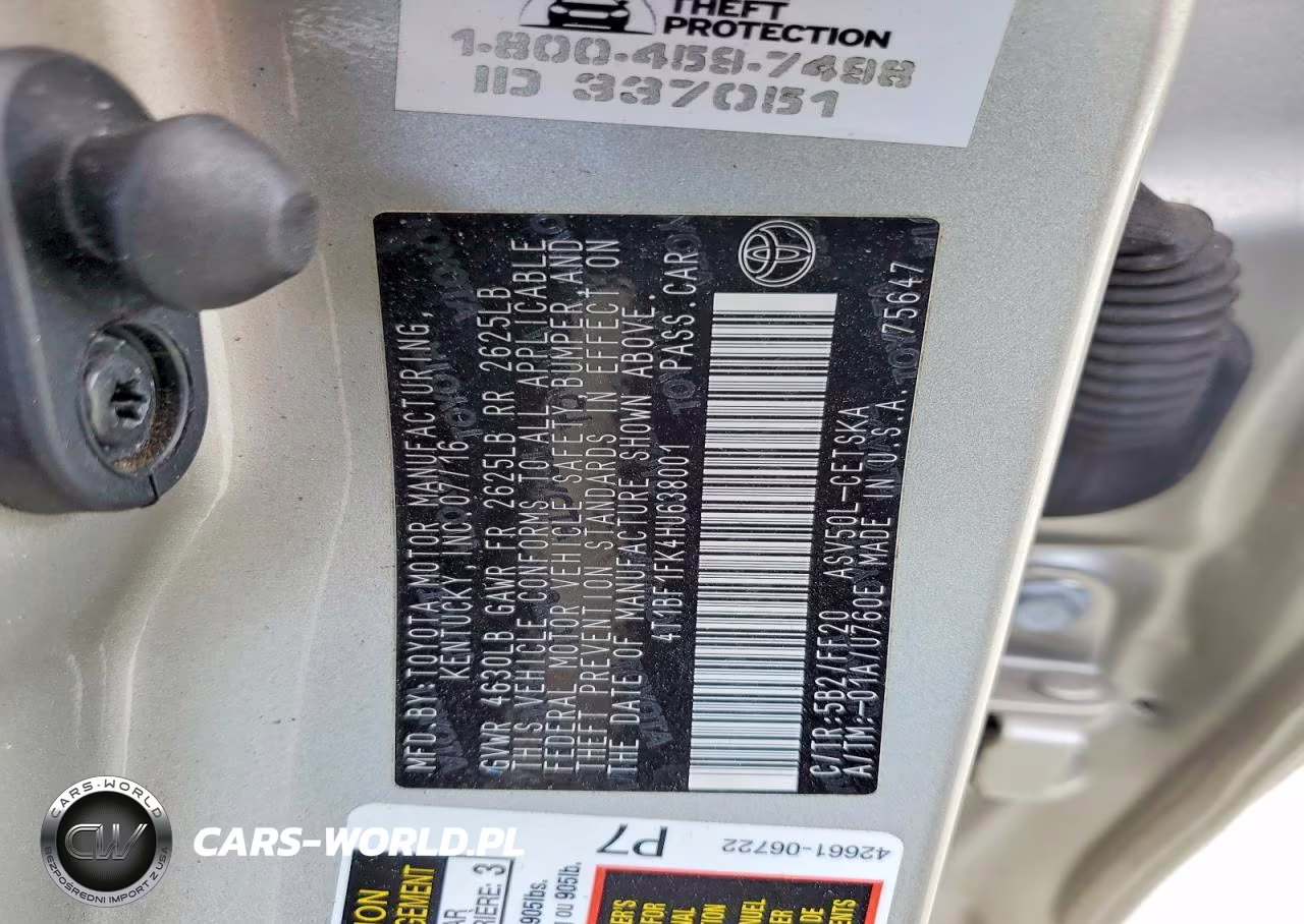 2017 Toyota Camry Se VIN:4T1BF1FK4HU638001 - 12