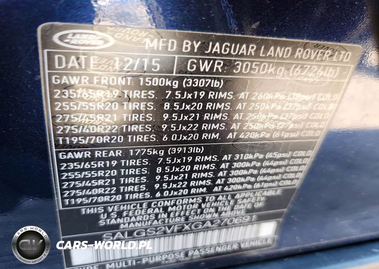 2016 Land Range Rover VIN:SALGS2VFXGA270691 - 13