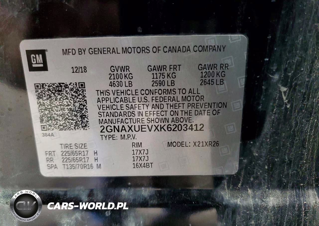 2019 Chevrolet Equinox Lt VIN:2GNAXUEVXK6203412 - 13