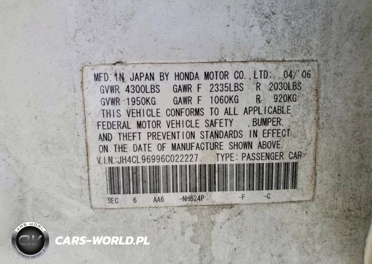 2006 Acura Tsx VIN:JH4CL96996C022227 - 12