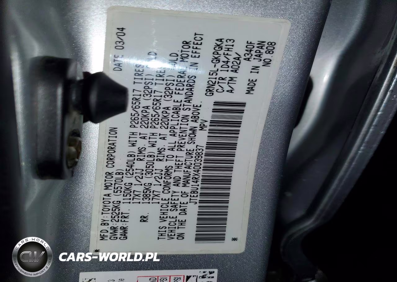 2004 Toyota 4Runner Sport Edition VIN:JTEBU14RX40039837 - 13