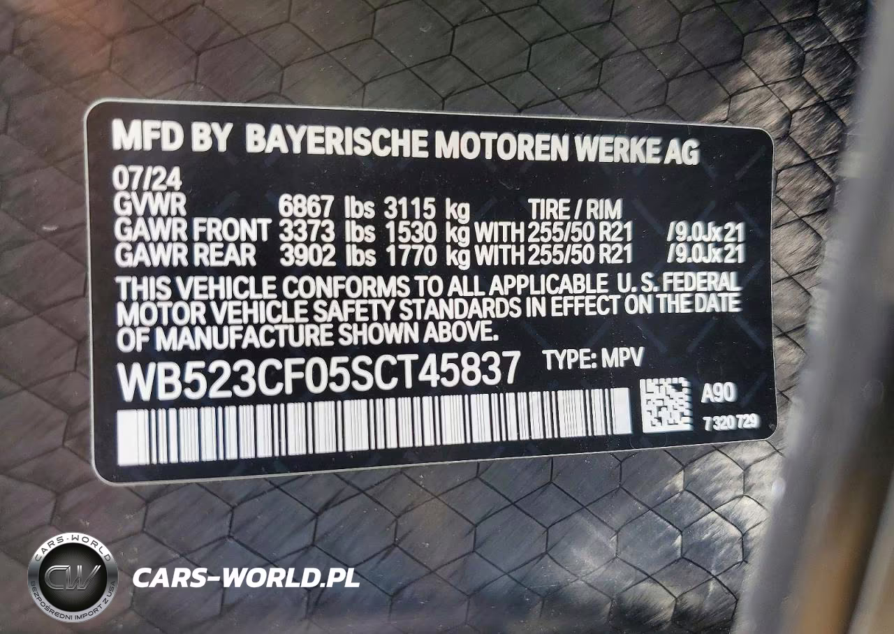 2025 BMW Ix xDrive50 VIN:WB523CF05SCT45837 - 12