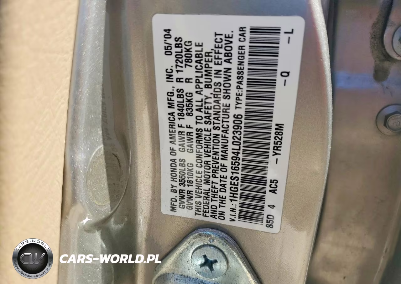2004 Honda Civic Lx VIN:1HGES16594L023906 - 12