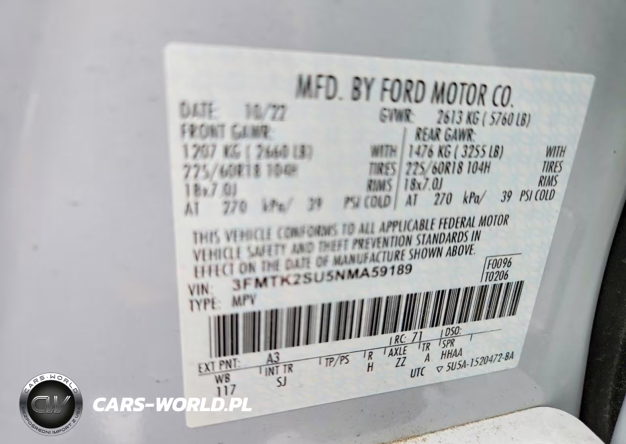 2022 Ford Mustang Mach-E California Route 1 VIN:3FMTK2SU5NMA59189 - 13