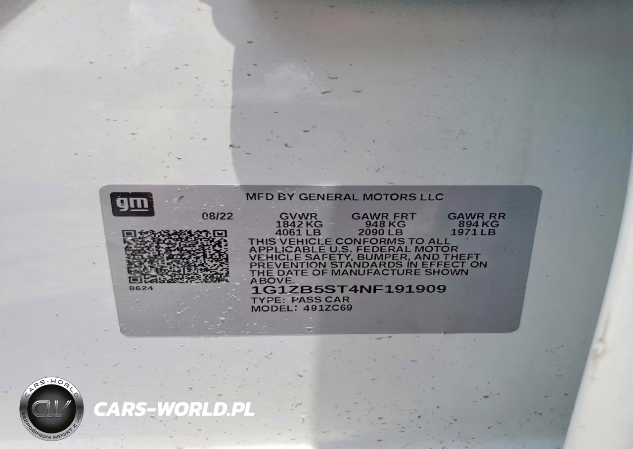 2022 Chevrolet Malibu Ls VIN:1G1ZB5ST4NF191909 - 12