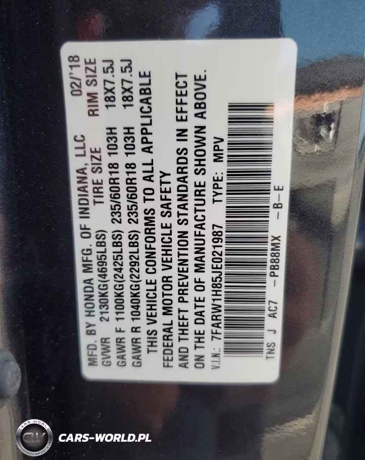 2018 Honda Cr-V Exl VIN:7FARW1H85JE021987 - 13