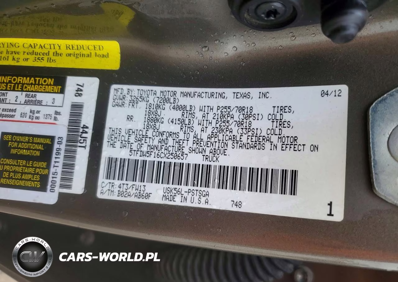 2012 Toyota Tundra Crewmax Sr5 VIN:5TFDW5F16CX250657 - 12