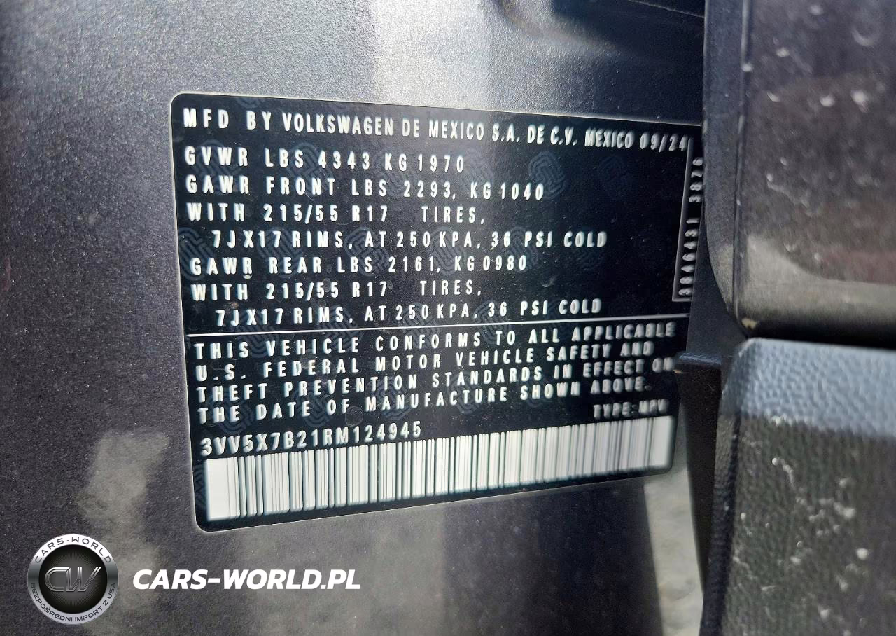 2024 Volkswagen Taos S VIN:3VV5X7B21RM124945 - 13