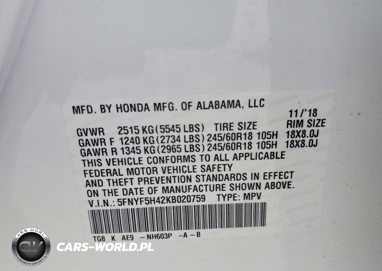 2019 Honda Pilot Exl VIN:5FNYF5H42KB020759 - 14