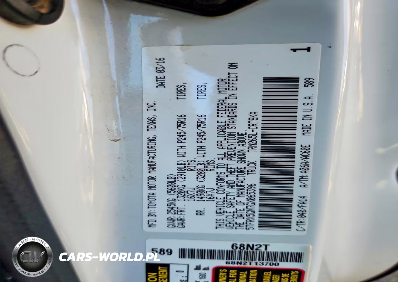 2016 Toyota Tacoma Sr VIN:5TFRX5GN7GX065396 - 12