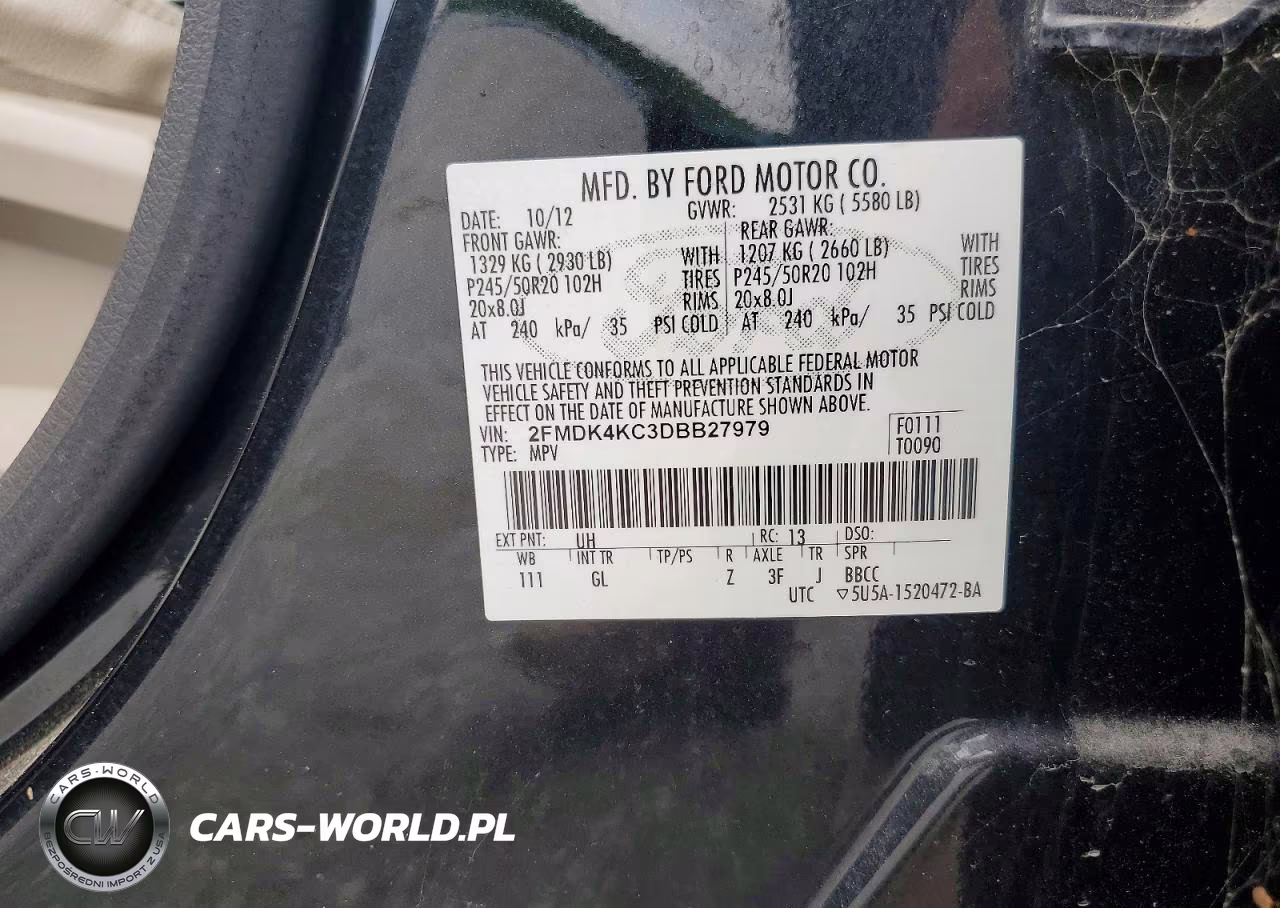 2013 Ford Edge Limited VIN:2FMDK4KC3DBB27979 - 12