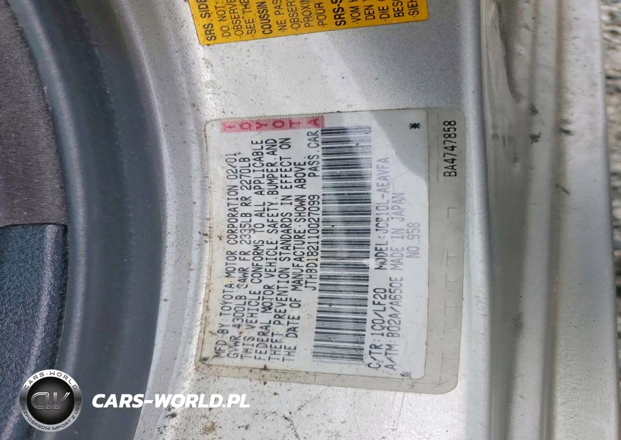 2001 Lexus Is 300 VIN:JTHBD182110027099 - 13