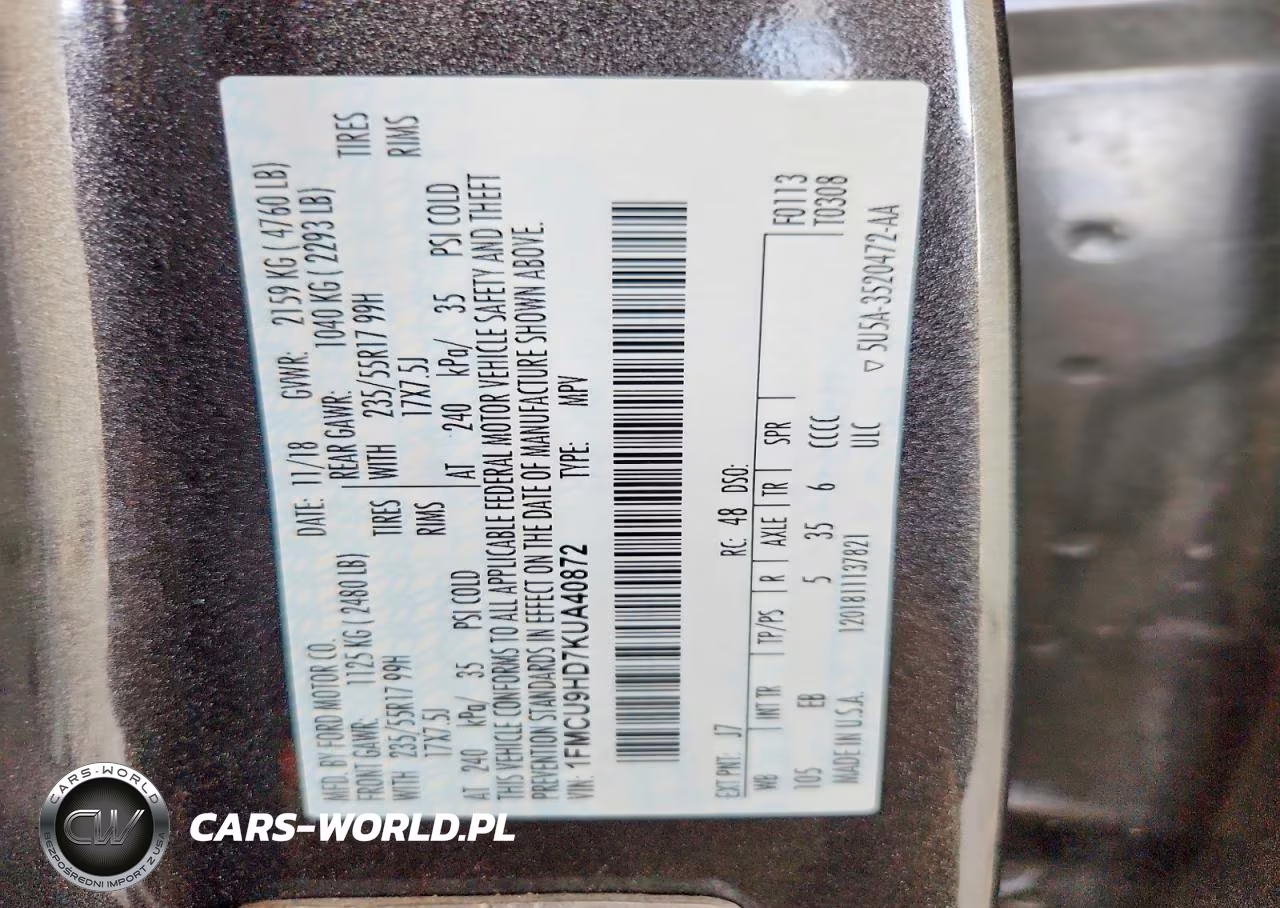 2019 Ford Escape Sel VIN:1FMCU9HD7KUA40872 - 13