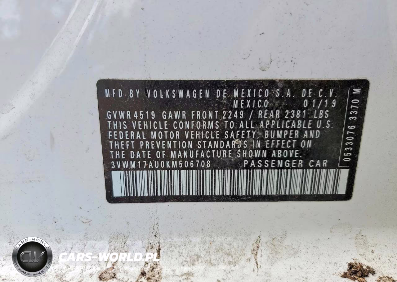 2019 Volkswagen Golf Alltrack S VIN:3VWM17AU0KM506708 - 12