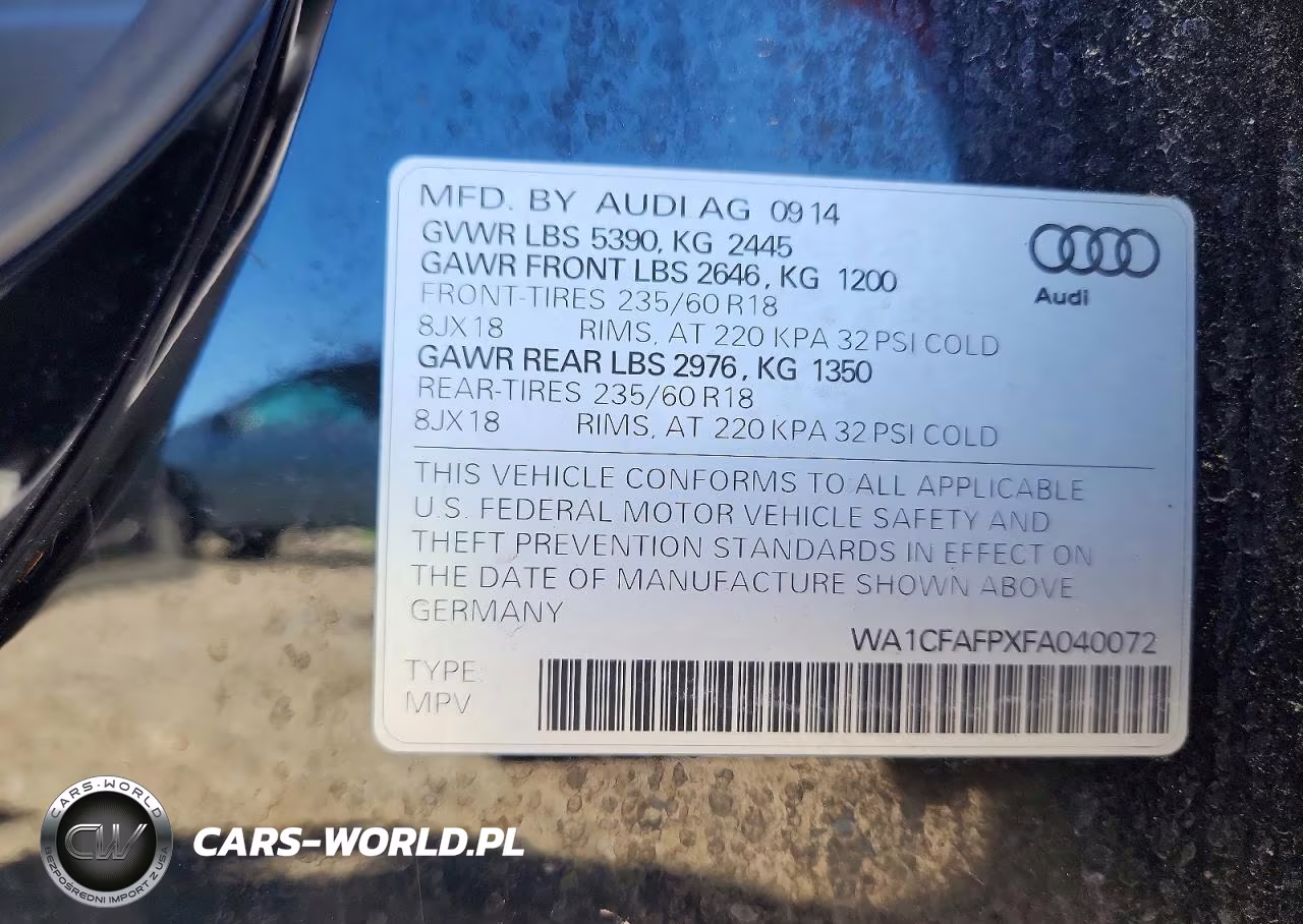 2015 Audi Q5 Premium VIN:WA1CFAFPXFA040072 - 13