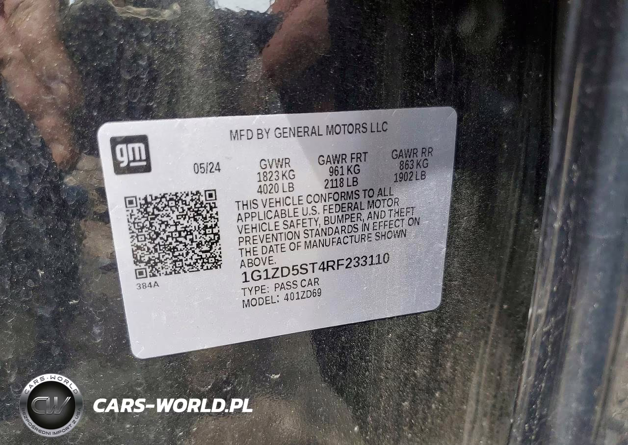 2024 Chevrolet Malibu Lt VIN:1G1ZD5ST4RF233110 - 12