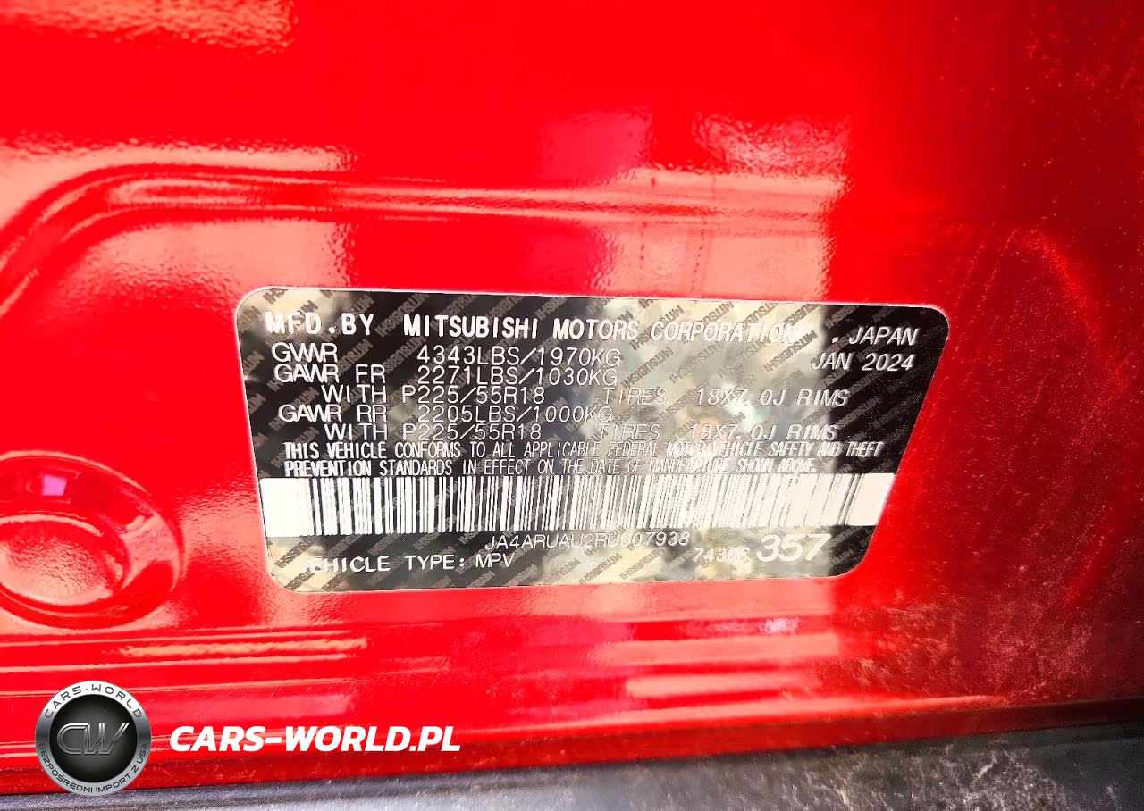 2024 Mitsubishi Outlander Sport S VIN:JA4ARUAU2RU007938 - 12