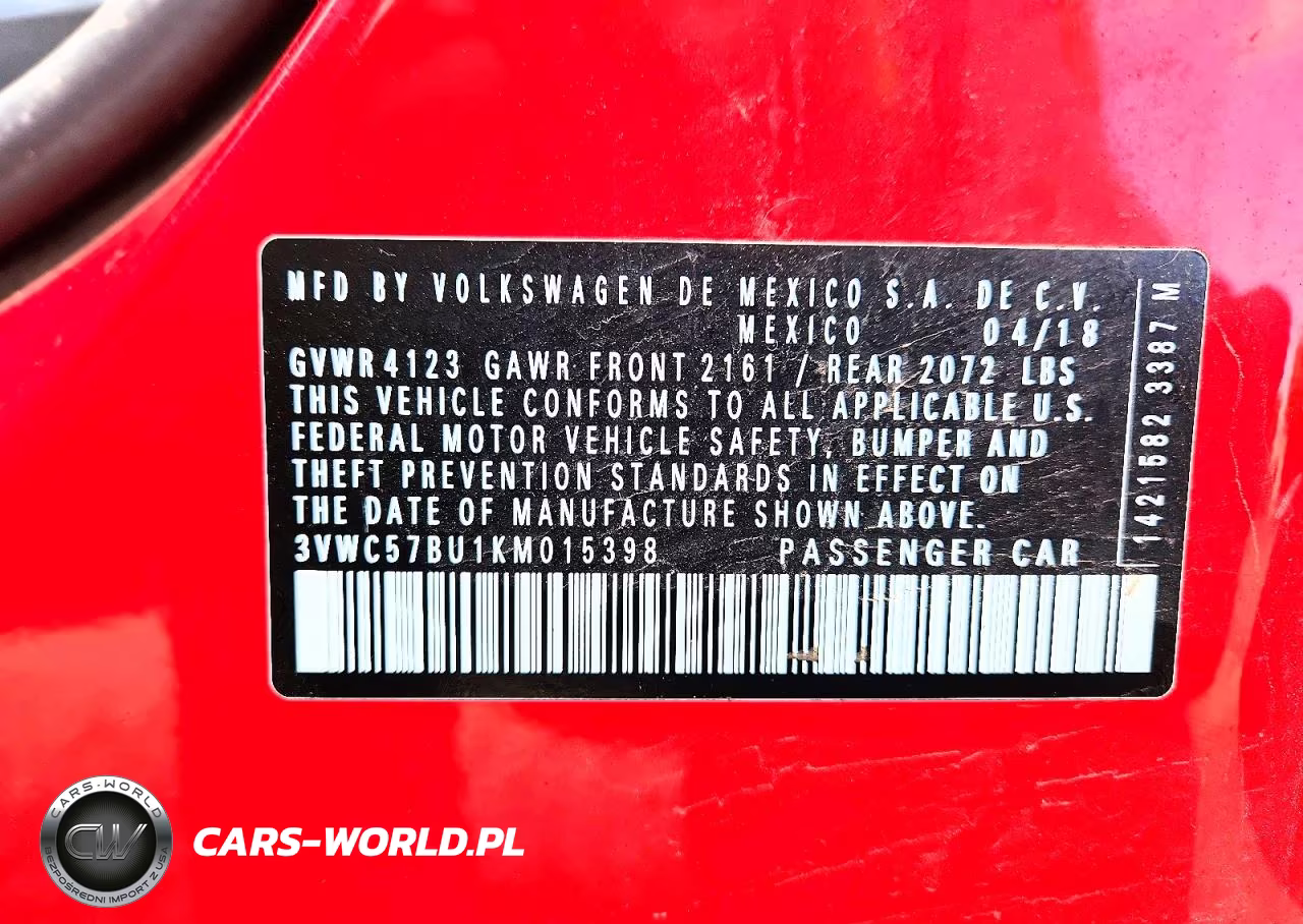 2019 Volkswagen Jetta S VIN:3VWC57BU1KM015398 - 12