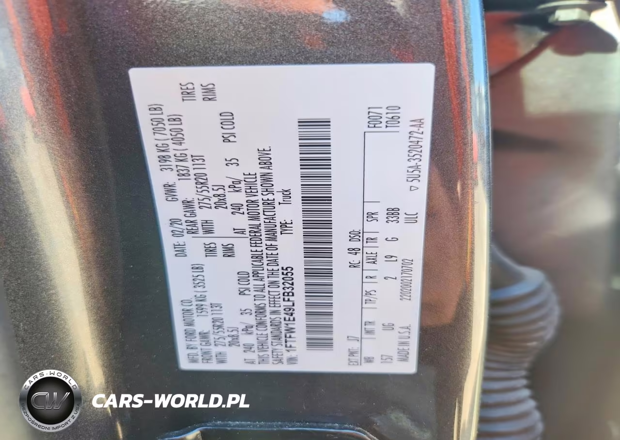 2020 Ford F150 Supercrew VIN:1FTFW1E49LFB32055 - 12