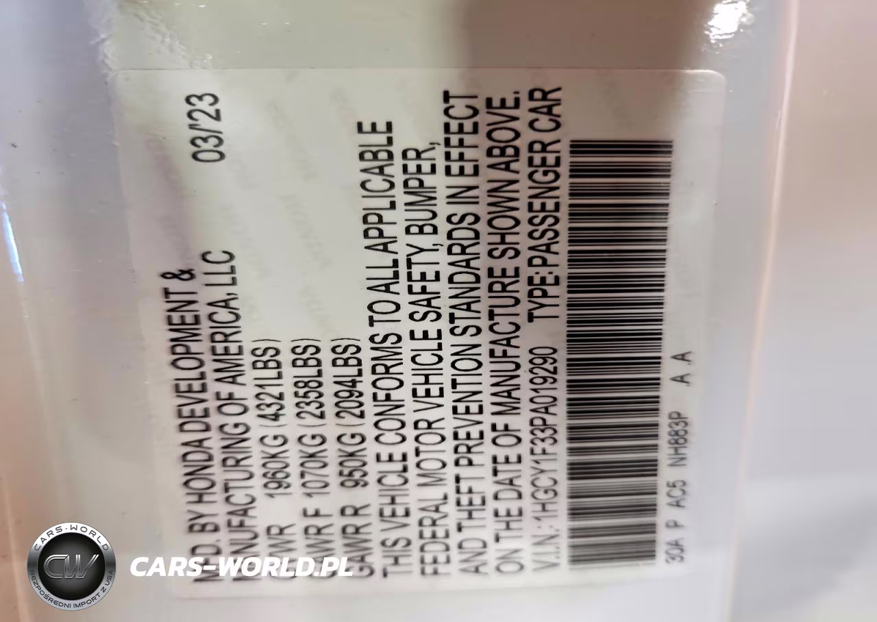 2023 Honda Accord Ex VIN:1HGCY1F33PA019290 - 12