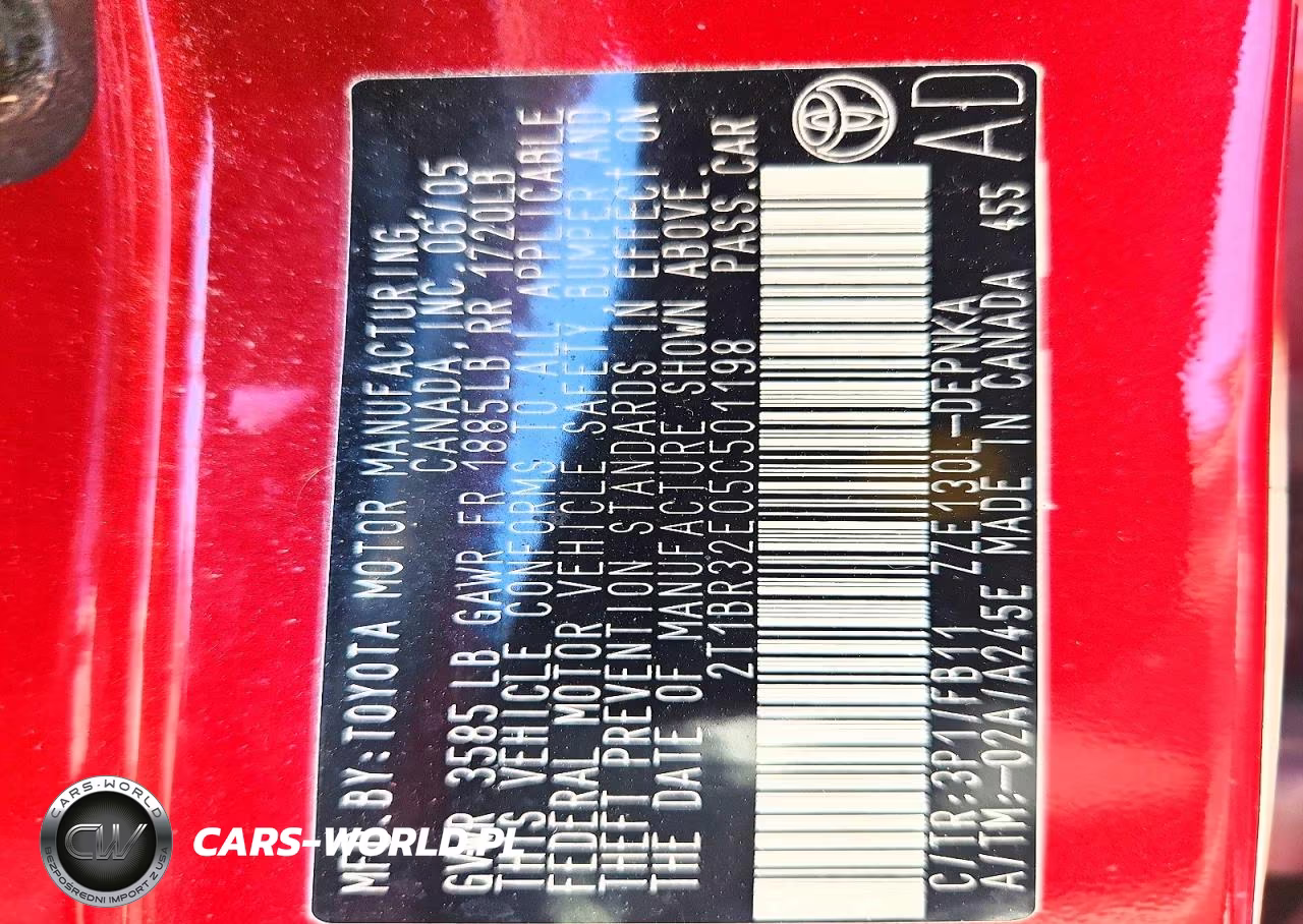 2005 Toyota Corolla Le VIN:2T1BR32E05C501198 - 12