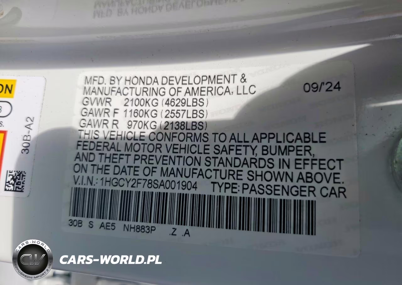 2025 Honda Accord Hybrid Sport-L VIN:1HGCY2F78SA001904 - 13