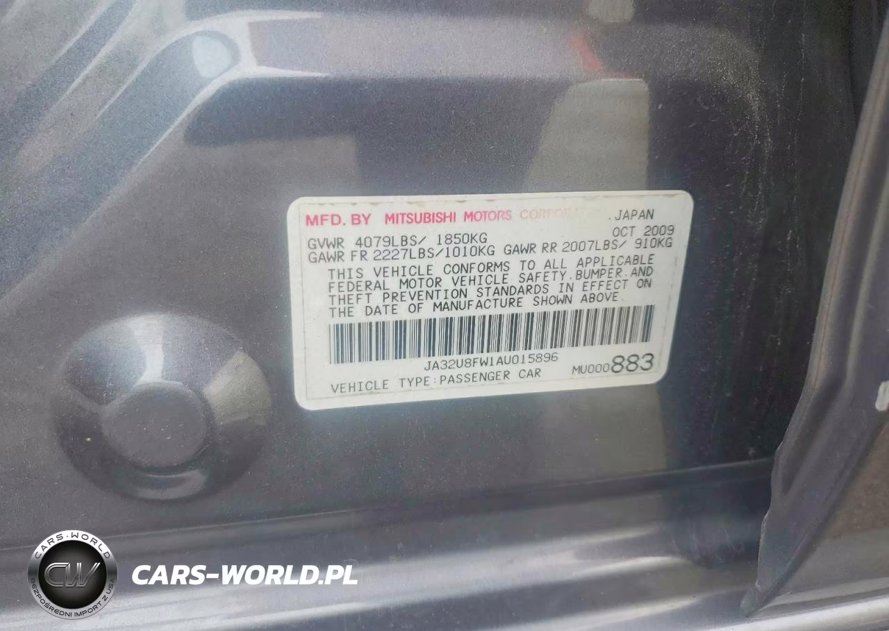 2010 Mitsubishi Lancer Gts VIN:JA32U8FW1AU015896 - 12