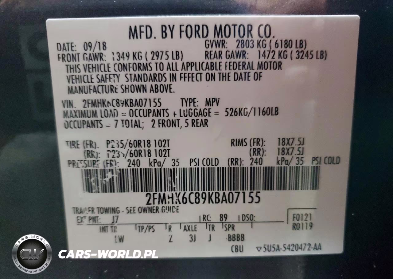 2019 Ford Flex Sel VIN:2FMHK6C89KBA07155 - 14