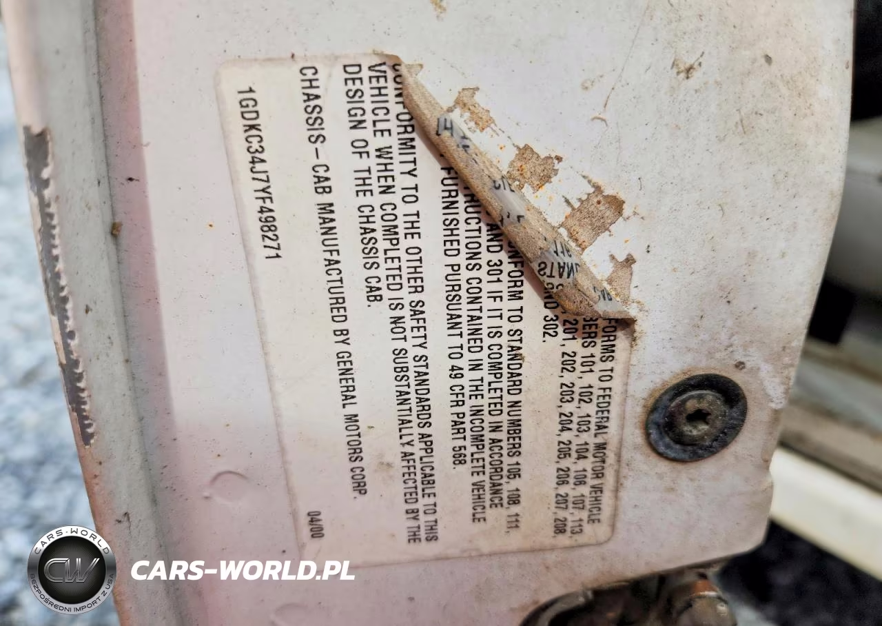 2000 GMC Sierra C3500 Heavy Duty VIN:1GDKC34J7YF498271 - 12