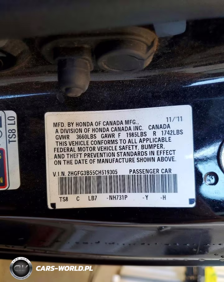 2012 Honda Civic Lx VIN:2HGFG3B55CH519305 - 12