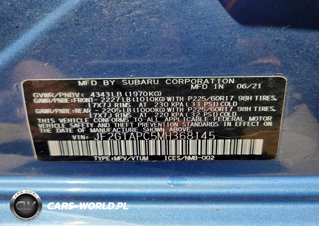 2021 Subaru Crosstrek Premium VIN:JF2GTAPC5MH368145 - 14