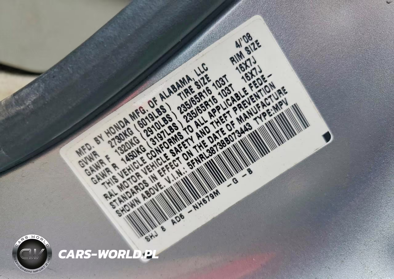 2008 Honda Odyssey Exl VIN:5FNRL38738B073443 - 13