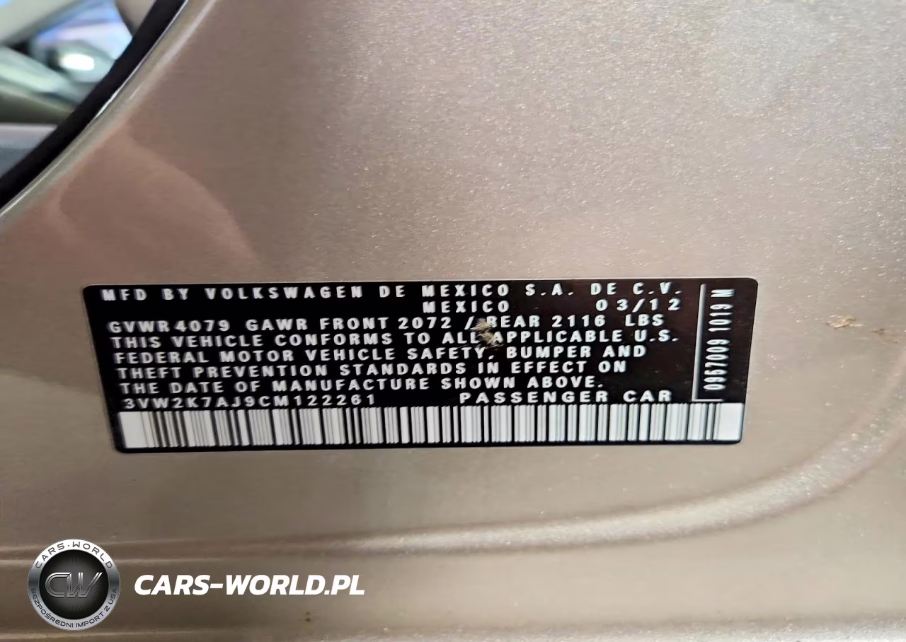 2012 Volkswagen Jetta Base VIN:3VW2K7AJ9CM122261 - 12